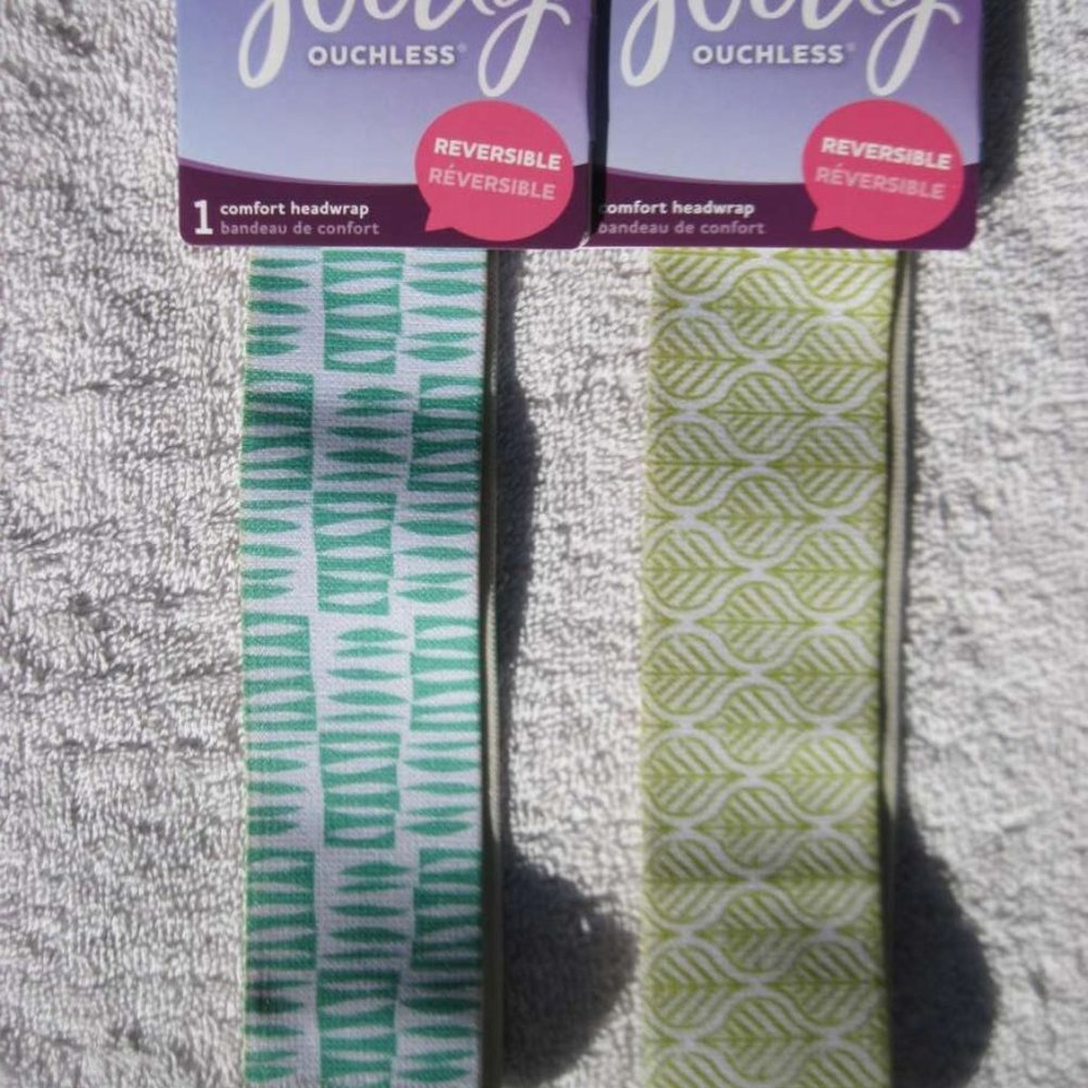1 Goody Ouchless Soft Wide Elastic Fabric Reversible Comfort Head Wrap Band Leaf